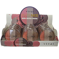 Box 12 Paleta de Blush Iluminador e Contorno Multi Face 3 em 1 Vivai