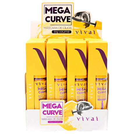 Box Máscara de Cílios Vivai Big Volume Mega Curve com Pincel Preto