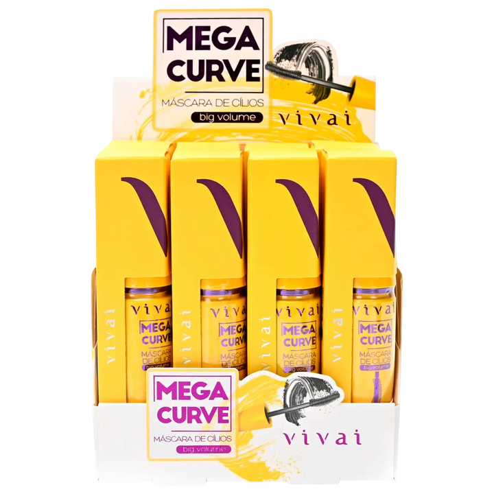 Box Máscara de Cílios Vivai Big Volume Mega Curve com Pincel Preto