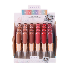Box C/ 24 Viva Vida Top Coat e Batom Líquido